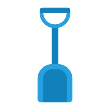 Çocukların kum küreği vektör simgesi düz izole