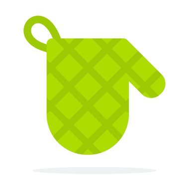 Sıcak yemek vektörü için eldiven izole