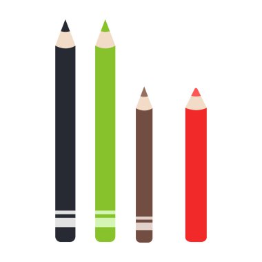 Renkli göz kalemi ve dudak kalemi vektörü izole edildi