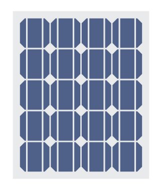 Güneş pili vektör simgesi izole edildi