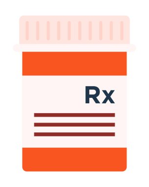 RX hapları plastik turuncu kavanoz vektör simgesi düz izole