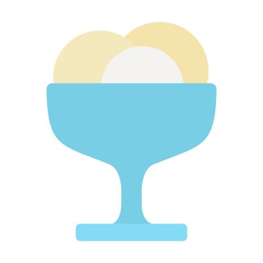 Tatlı kasesi vektöründeki dondurma izole edilmiş.