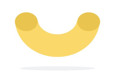 Salyangoz şeklinde bir makarna yassı ikon vektörü izole edildi.