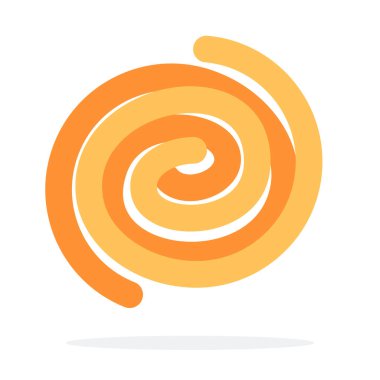 Yuvarlanmış uzun tagliatelle eriştesi yassı ikon vektörü izole edildi