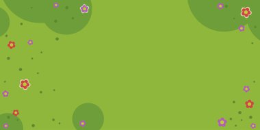 Çiçekli çayır vektör düzlüğü izole