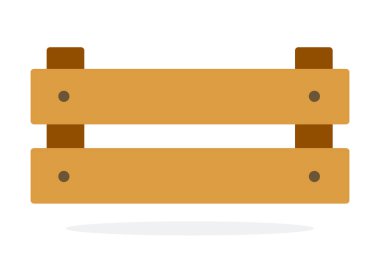 Düz vektör depolama için tahta kutu izole