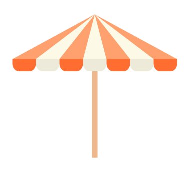 Plaj şemsiye vektör simgesi düz izole