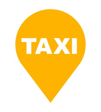 Taksi konumu vektör simgesi düz izole