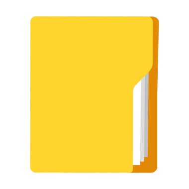 Sarı plastik kapaklı vektör simgesi içeren not defteri düz izole