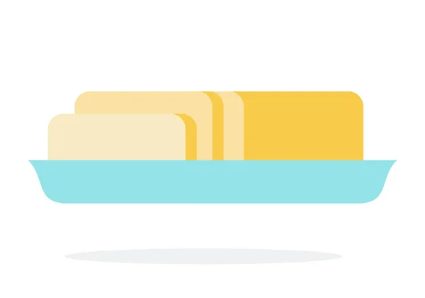 Beurre dans un plat — Image vectorielle