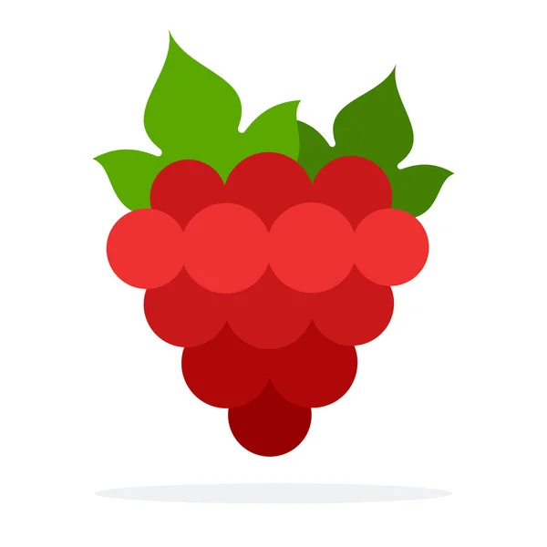 Um bando de uvas vermelhas com folhas — Vetor de Stock