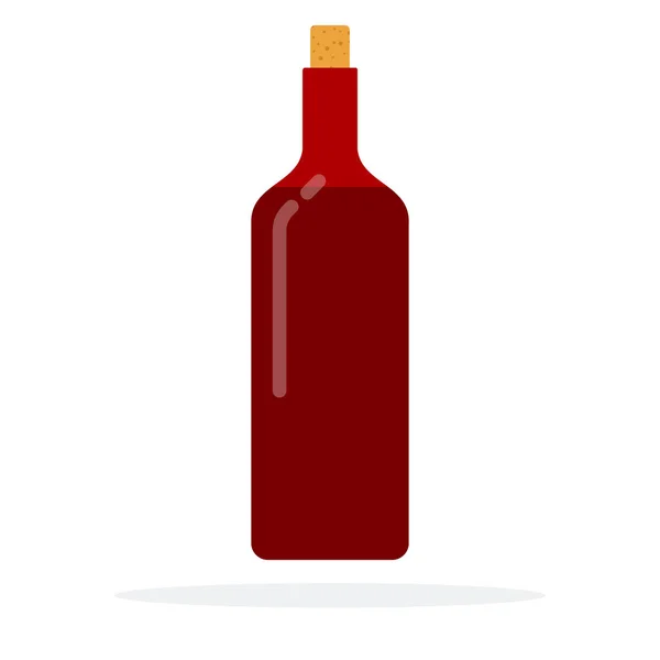 Flasche Rotwein mit Korkenverschluss — Stockvektor