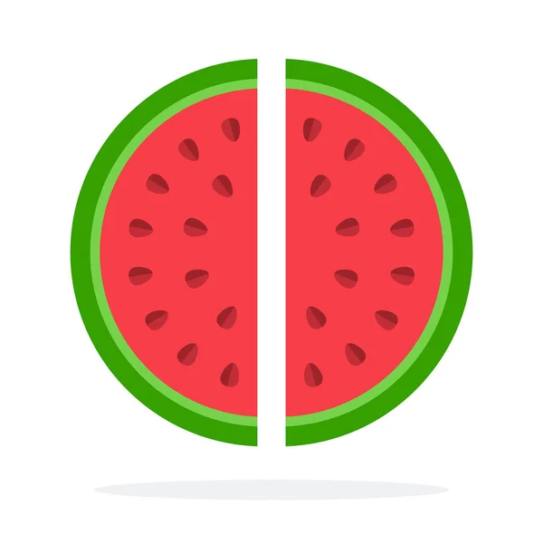 Twee helften van watermeloen — Stockvector