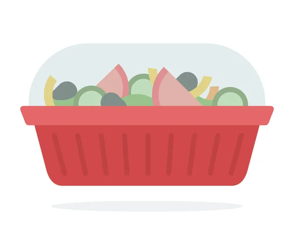 Warzywa w plastikowym pojemniku — Wektor stockowy