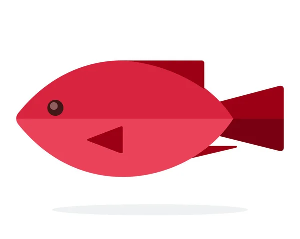 Peixes oceânicos vermelhos planos isolados — Vetor de Stock