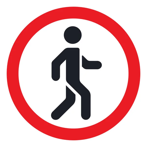 Nenhum sinal para pedestres plana isolada —  Vetores de Stock