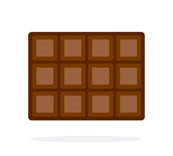 Fliese aus dunkler Schokolade flach isoliert — Stockvektor