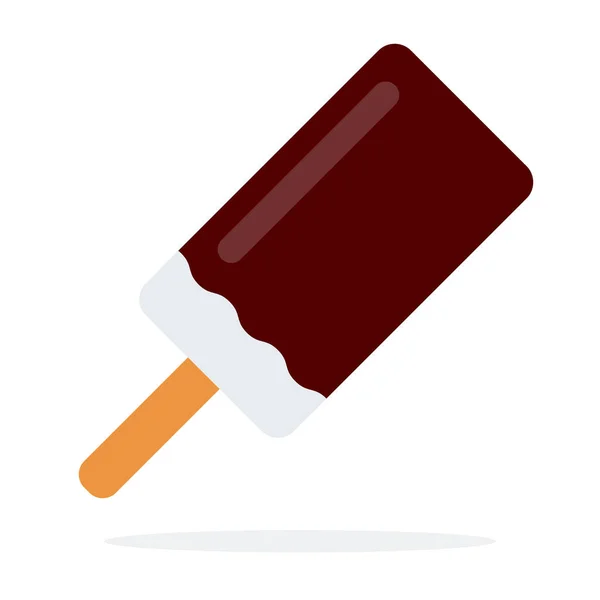 Ice cream on a stick in chocolate glaze vector flat isolated — 스톡 벡터