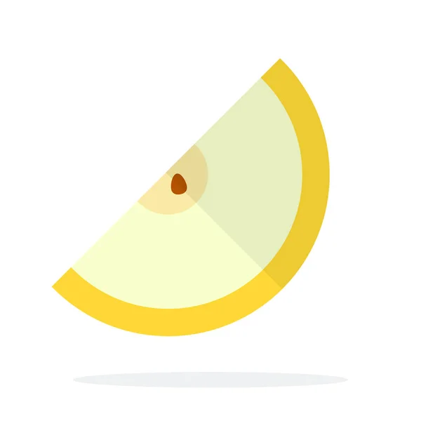 A piece of a yellow apple with a seed flat isolated — 스톡 벡터