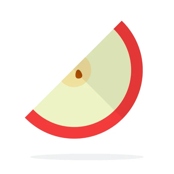 Een stuk van een rode appel met een zaadvlak geïsoleerd — Stockvector