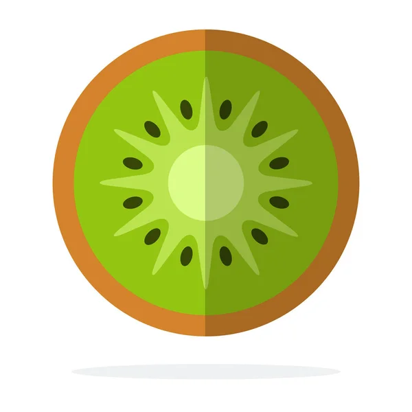 De helft van de kiwi-fruitvector plat geïsoleerd — Stockvector