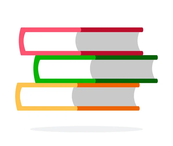 Uma pilha de livros coloridos plana isolada —  Vetores de Stock