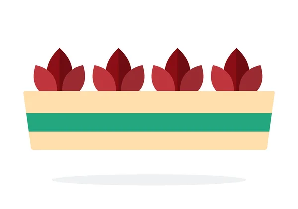 Maceta larga para plantas de interior plana aislada — Vector de stock