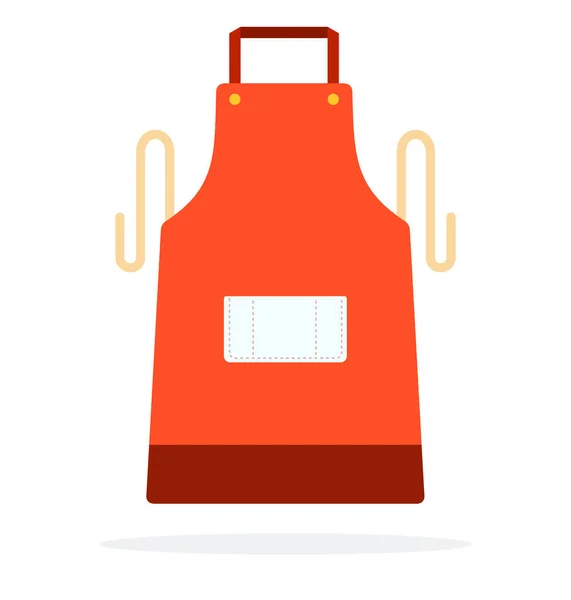 Red kitchen apron vector flat isolated — 스톡 벡터