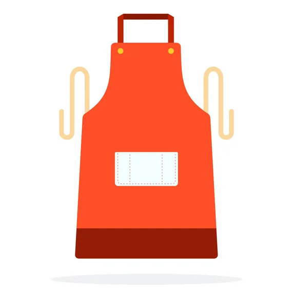 Red kitchen apron vector flat isolated — Stock Vector