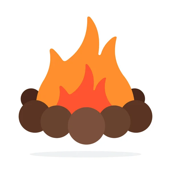 Feuer mit Steinen um Wohnung gelegt — Stockvektor