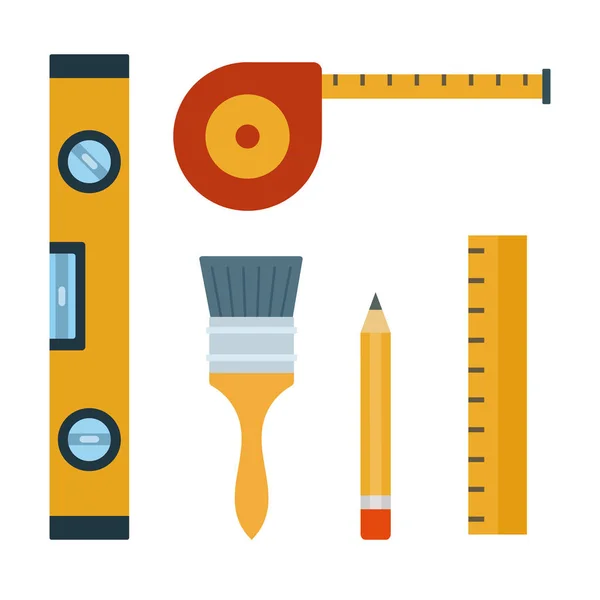 A set of tools for repair and construction flat isolated — 스톡 벡터