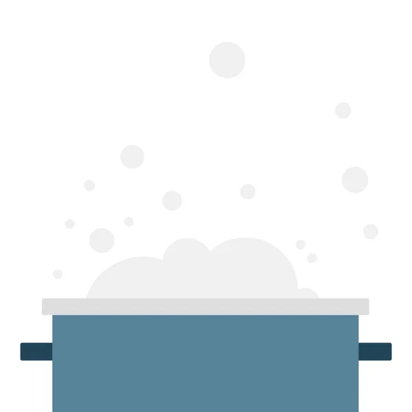 Bubbles with hot steam from the pan flat isolated — Stock Vector