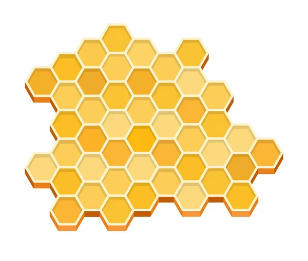Um pedaço de favo de mel plana isolada — Vetor de Stock