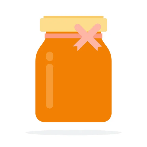Flüssiger Honig in einem Glas flach isoliert — Stockvektor