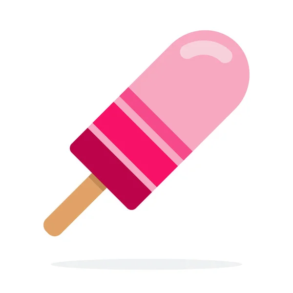 Ice cream with pink stripes vector flat isolated — 스톡 벡터