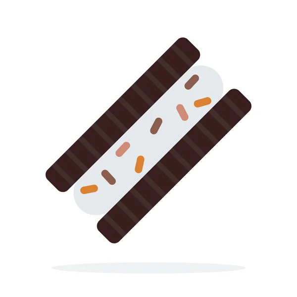 Choklad smörgås cookies vektor platt isolerad — Stock vektor
