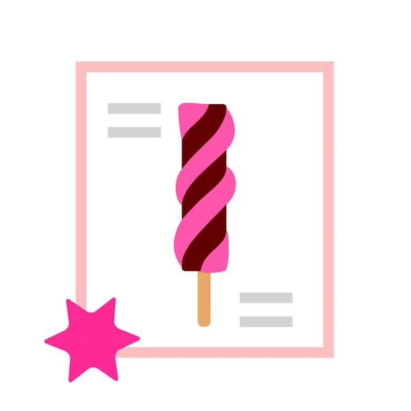 Chocolate berry swirl lollipop vector icon flat isolated illustration — 스톡 벡터