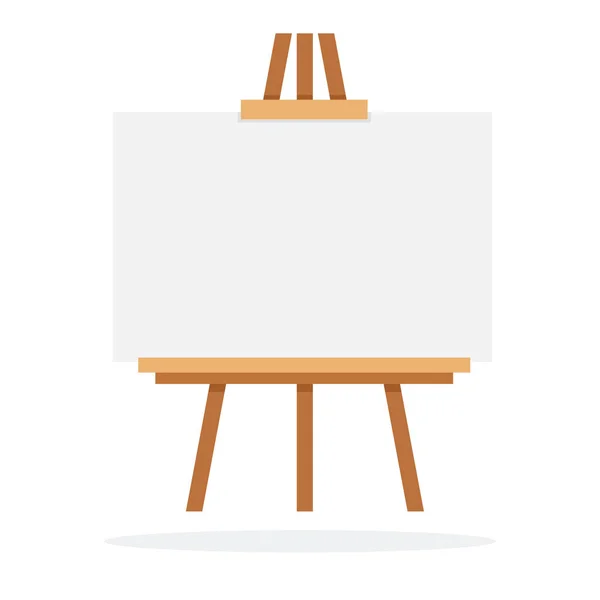 Wooden easel with whiteboard vector flat isolated — 스톡 벡터