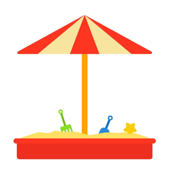 Bac à sable avec icône vectorielle de toit plat isolé — Image vectorielle