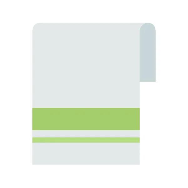 Serviette en coton blanc avec rayures vertes vecteur plat isolé — Image vectorielle