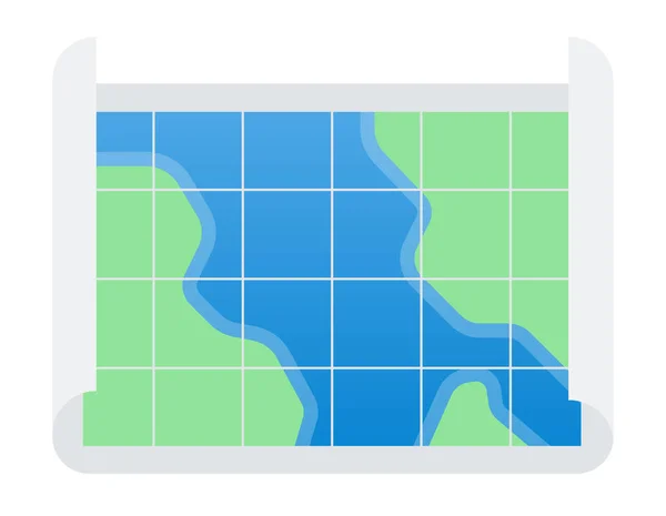 Nautische kaart vector pictogram plat geïsoleerd — Stockvector