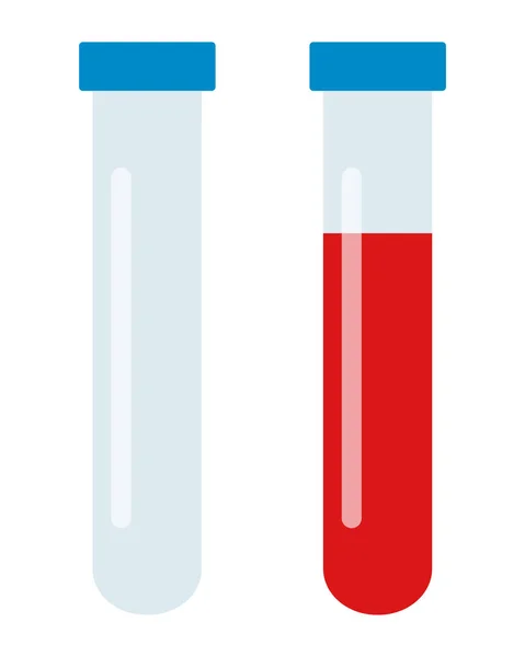 Laborglasröhren setzen Vektorsymbol flach isoliert — Stockvektor