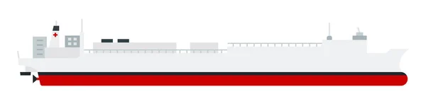 Zeeschip, vlakke icoon ziekenhuisschip vector — Stockvector