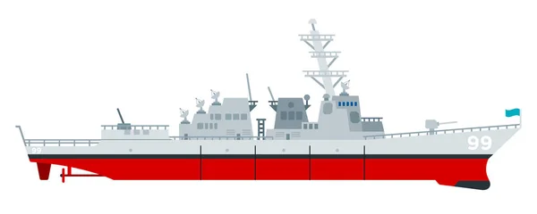 Icona piatta vettore incrociatore missile isolato — Vettoriale Stock