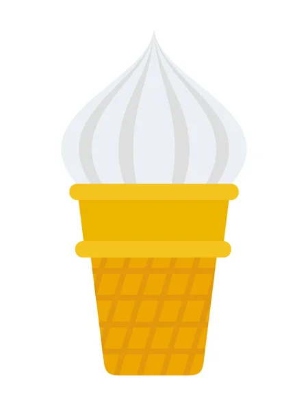 Ice cream in a waffle cup vector flat isolated — 스톡 벡터