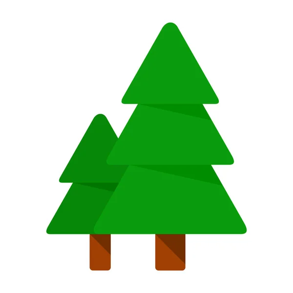 Two forest fir-trees vector flat isolated — ストックベクタ