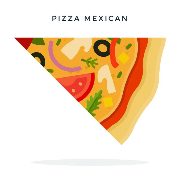 Piece of mexican pizza vector flat isolated — Stock Vector