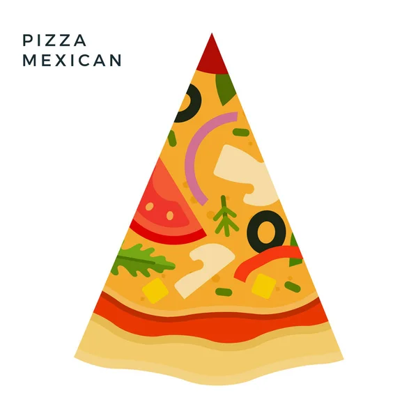 Mexican Pizza flat icon vector isolated — Stock Vector