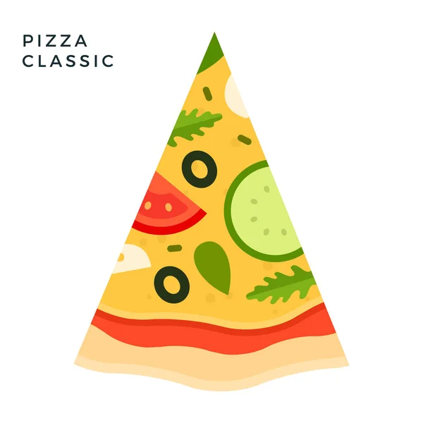 Classic Pizza flat icon vector isolated — Stock Vector