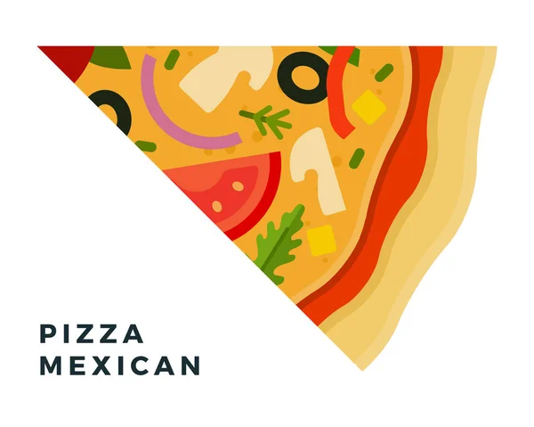 Triangular Mexican Pizza piece flat icon vector isolated — Stock Vector